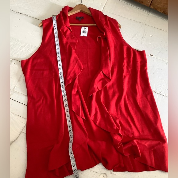 the limited collection red waterfall long sweater vest sleeveless cardigan - Picture 8 of 10